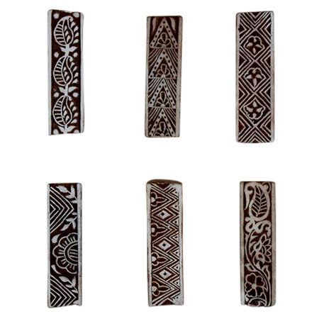 Set of 6 Piece New Mix Wooden Printing Block