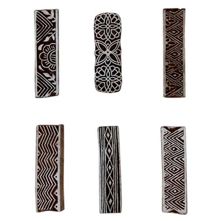 Set of 6 Piece New Mix Wooden Printing Block