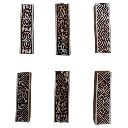 Set of 6 Piece New Mix Wooden Printing Block