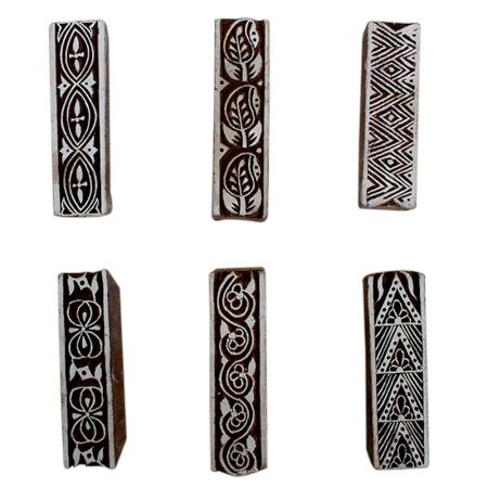 Set of 6 Piece New Mix Wooden Printing Block