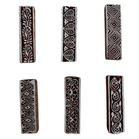 Set of 6 Piece New Mix Wooden Printing Block