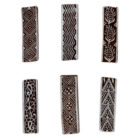 Set of 6 Piece New Mix Wooden Printing Block