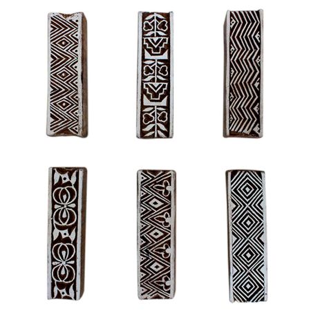 Set of 6 Piece New Mix Wooden Printing Block