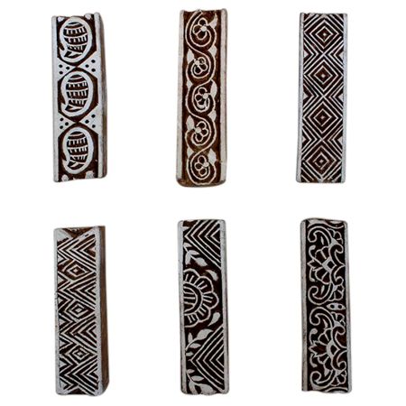 Set of 6 Piece New Mix Wooden Printing Block