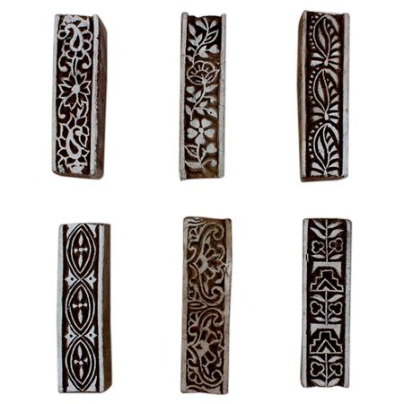 Set of 6 Piece New Mix Wooden Printing Block