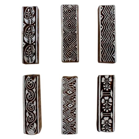 Set of 6 Piece New Mix Wooden Printing Block