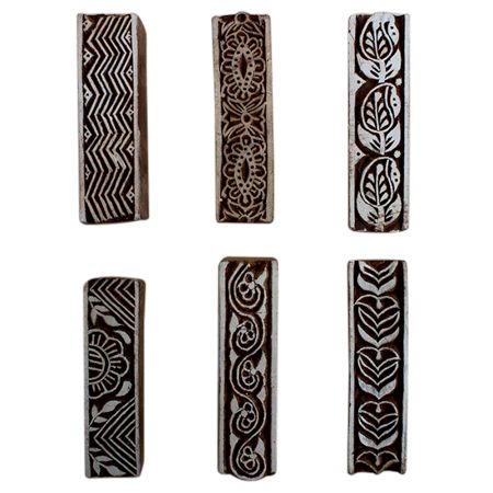 Set of 6 Piece New Mix Wooden Printing Block
