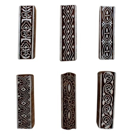 Set of 6 Piece New Mix Wooden Printing Block