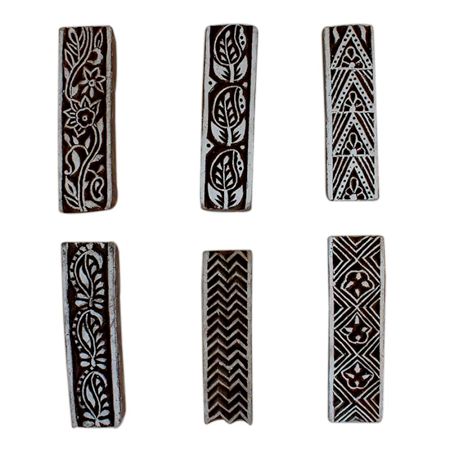 Set of 6 Piece New Mix Wooden Printing Block