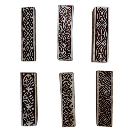 Set of 6 Piece New Mix Wooden Printing Block