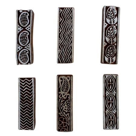 Set of 6 Piece New Mix Wooden Printing Block