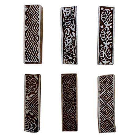 Set of 6 Piece New Mix Wooden Printing Block