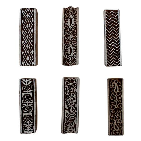 Set of 6 Piece New Mix Wooden Printing Block
