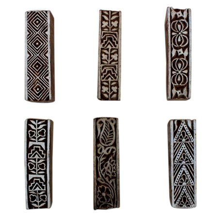 Set of 6 Piece New Mix Wooden Printing Block