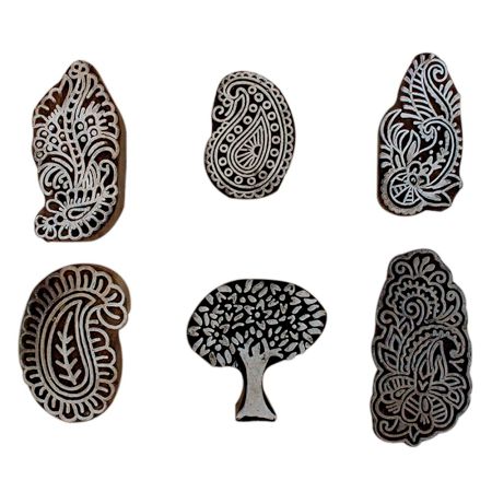 Set of 6 Piece New Mix Wooden Printing Block