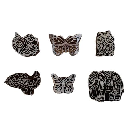 Set of 6 Piece New Mix Wooden Printing Block