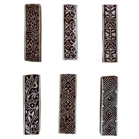 Set of 6 Piece New Mix Wooden Printing Block