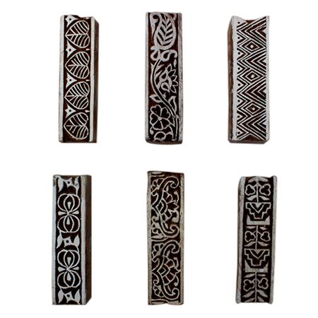 Set of 6 Piece New Mix Wooden Printing Block