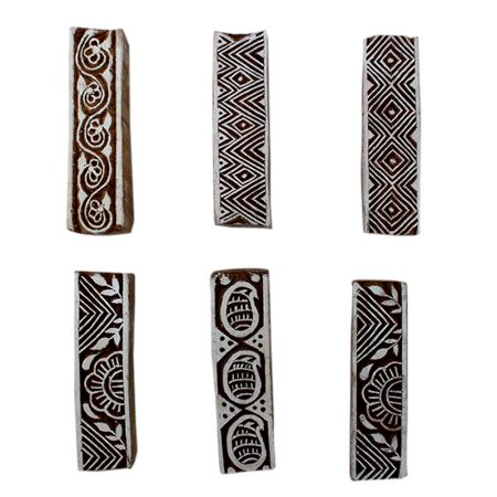 Set of 6 Piece New Mix Wooden Printing Block