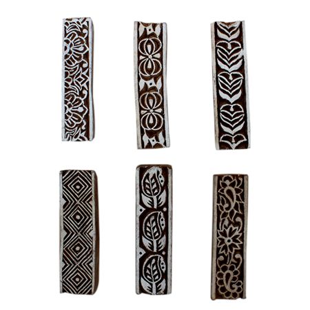 Set of 6 Piece New Mix Wooden Printing Block