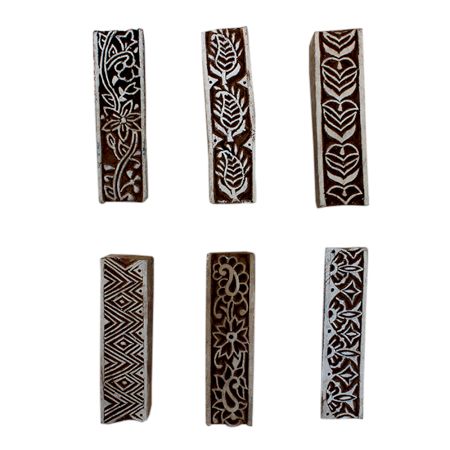 Set of 6 Piece New Mix Wooden Printing Block