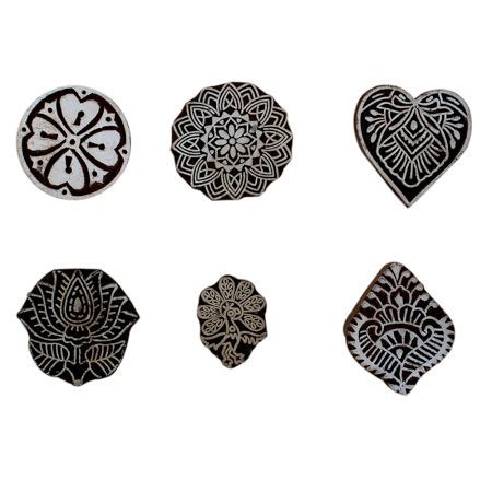 Set of 6 Piece New Mix Wooden Printing Block