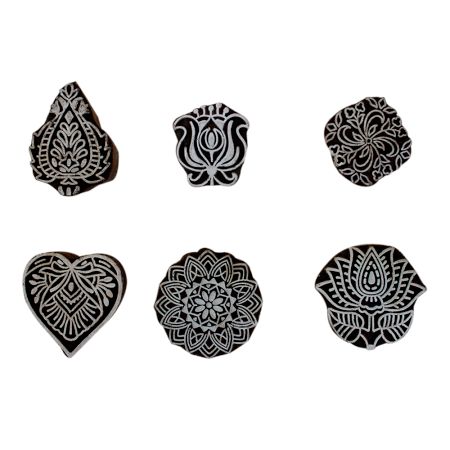 Set of 6 Piece New Mix Wooden Printing Block