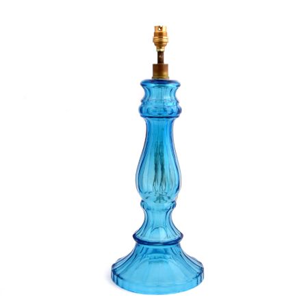 Long Aqua Blue Glass Table Lamp
