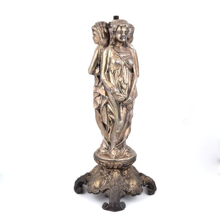 Lady Statue Metal Sculpture Lamp