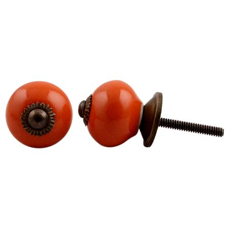 Orange Ceramic Knob Small