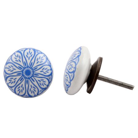 Blue Daisy Flat Knob