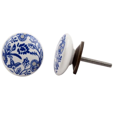 Blue Leaf Flat Knob