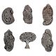 Set of 6 Piece New Mix Wooden Printing Block