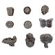 Set of 9 Piece New Mix Wooden Printing Block