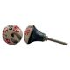 Red Black Dotted Leaf Ceramic Bulb Knob