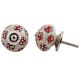 Red Tiny Floral Ceramic Knob