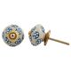 Turquoise Tiny Floral Ceramic Knob