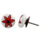 Red Flower Flat Knob