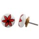 Red Flower Flat Knob