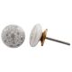 Grey Floral Flat Knob