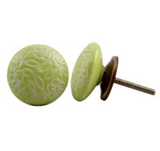 Lime Etched Flat Knob