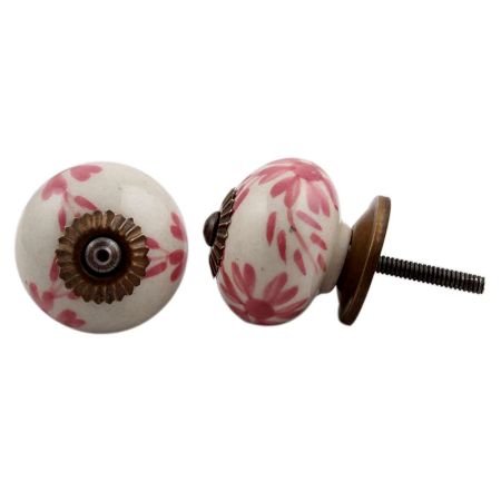 Pink Floral Knob