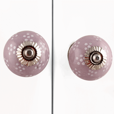 Light Purple Floral Dresser Knob
