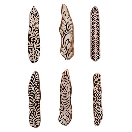 Set of 6 Piece New Mix Wooden Printing Block