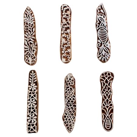 Set of 6 Piece New Mix Wooden Printing Block