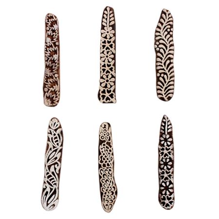 Set of 6 Piece New Mix Wooden Printing Block