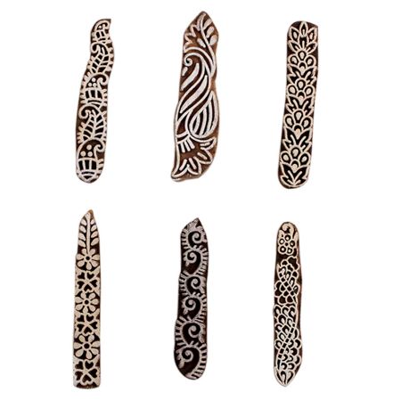 Set of 6 Piece New Mix Wooden Printing Block