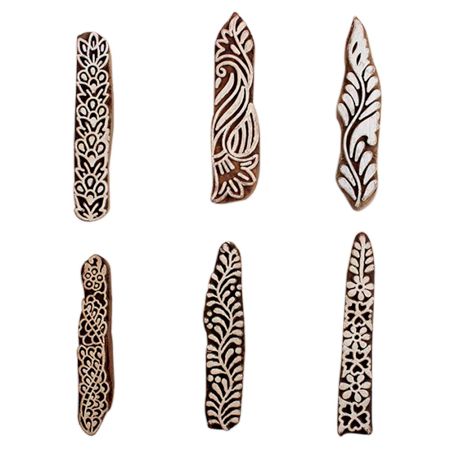 Set of 6 Piece New Mix Wooden Printing Block
