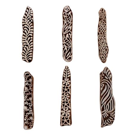 Set of 6 Piece New Mix Wooden Printing Block