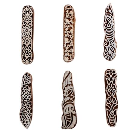 Set of 6 Piece New Mix Wooden Printing Block